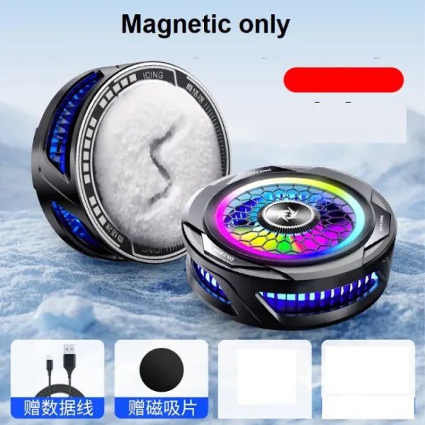 Ice Cold Sl25 Magnetic Cooling Fan 15w High-power Semiconductor Mobile Phone Cooler With Quick Magnetic Clamp And Colorful Led Lights