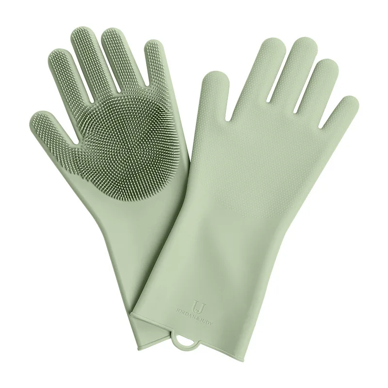 Dishwashing silicone cleaning gloves